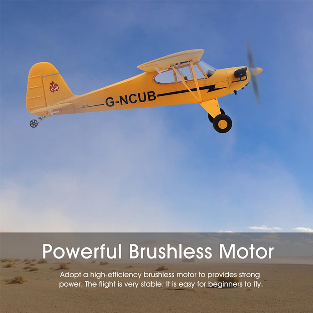 Park10 Toys J3-CUB RC Plane 5CH Remote Control Airplane for Adults 1406 Brushless Motor Outdoor 3D6G Fixed Wing Stunt RC Aircraft with Replaceable