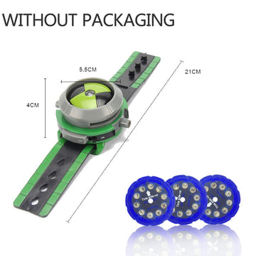 Cartoon Projector Watch Toy for Alien Force and Mysterious Projection Action Figures Model Toy for Kids Birthday Party Supplies
