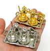 Miniature Tea Set(10pcs), Dollhouse Miniatures Dollhouse Decoration, Miniature Artisan Photography Props