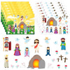 FaCraft Make an Easter He Lives Sticker Scenes-24 Easter Crafts for Kids Religious Gifts Jesus Resurrection Stickers for Classroom Party Games Spring