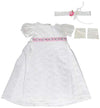 White Regency Dress, Gloves and Hair Ribbon ~ Fits American Girl 18 inch Dolls