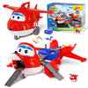 Super Wings Jett's Takeoff Tower 2-in-1 Airplane Toys Playset with 2" Jett Mini Figure Transform-a-Robots, Toys for Preschool Kids, Gifts for Boys