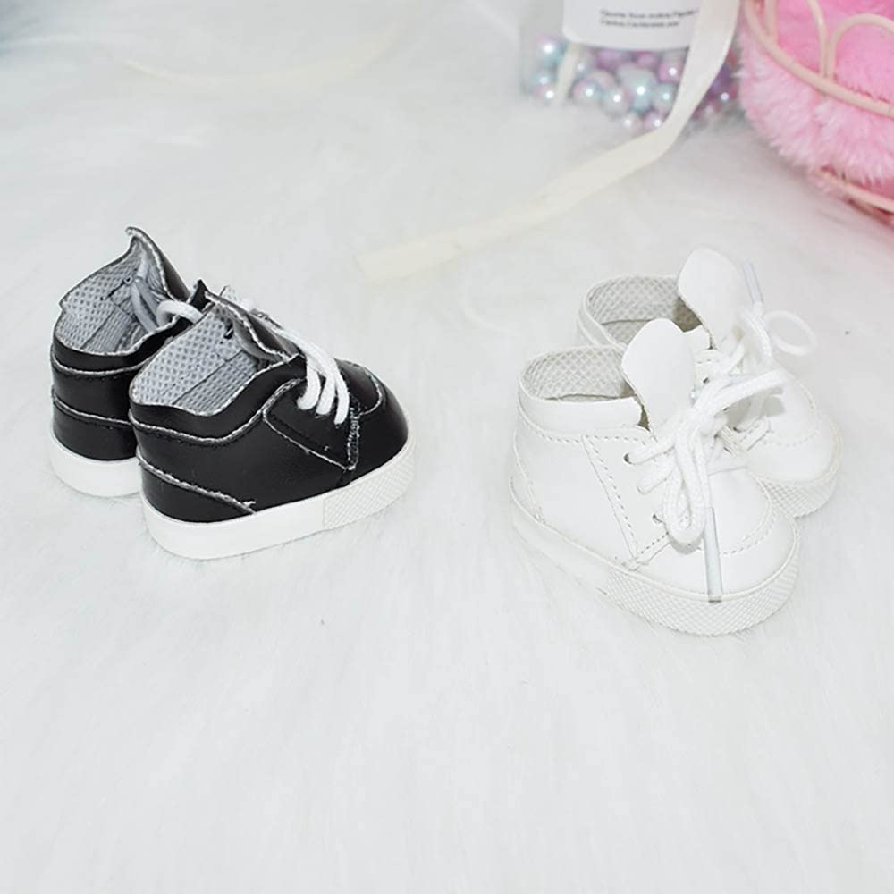 niannyyhouse Sports Shoes 20cm Plush Doll Stuffed Kpop Doll Accessories (White+Black)