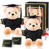 2 Sets Bear with Graduation Cap Toys Class of 2026 Graduation Plush Stuffed Teddy Bear Animal Dog Graduation Cap and Gown with Greeting Card and Bag