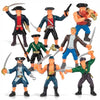 Liberty Imports 8 Piece Pirate Action Figures Playset in Assorted Poses and Weapons, Fun Pirate Men Party Favor for Kids (3.5 inch)