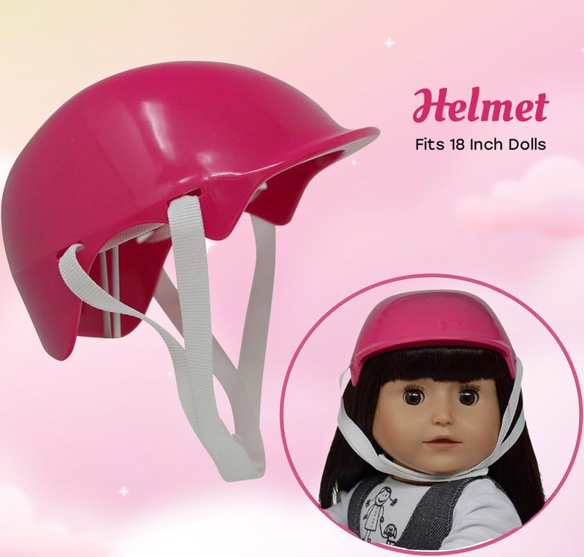 Doll Bike Seat Carrier for Baby Doll and 18 Inch Dolls with Doll Helmet. No Tools Required Bicycle and Scooters seat Accessories for Dolls