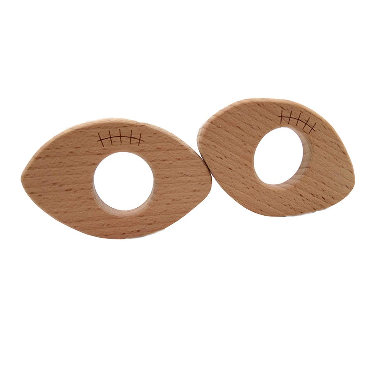 Alenybeby Natural Wooden Baseball Montessori Toy Pendant Pure Natural Beech Wood Animal Shape Toy For Handmade Necklace/Bracelet (10pcs)