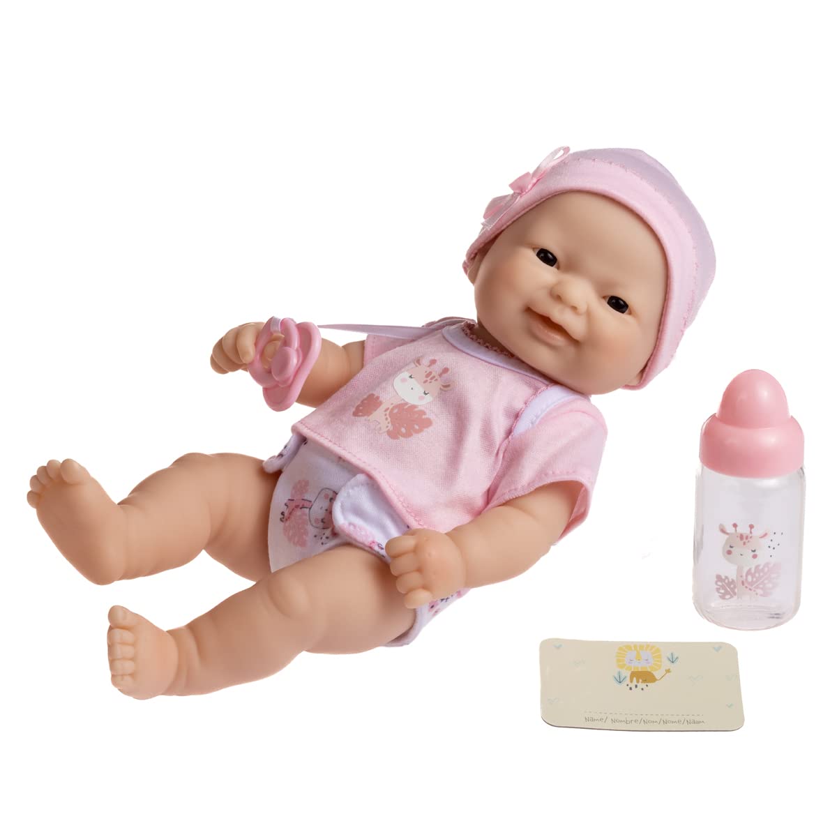 JC Toys - La Newborn Nursery | 7 Piece Doll Gift Set | 12" Life-Like Asian Doll with Accessories | Purple | Ages 2+ (18346)