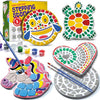 Dan&Darci Stepping Stones Painting Kit for Kids, 5 Paint Your Own Garden Stones with Paints and Brushes, Crafts for Kids Ages 6-8