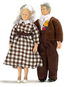 Melody Jane Dollhouse Miniature Modern People Grandma and Grandad 1:12 Grandparents