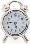 1/12 Scale Miniature Alarm Clock - Silver Tiny Dollhouse Decor for Realistic Model Displays, Diorama Props and Mini Collectible Room Accessories