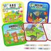Water Painting Books for Toddlers, 4 Pack Reusable Magic Water Coloring Book with Water Pen Fairy Tale for Ages 3+, Water Doodle Book Travel Toys