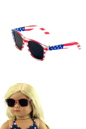 American Fashion World USA American Flag Sunglasses for 18 Inch Dolls