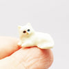 SSJSHOP Kitten Cat Tiny Dollhouse Figurines Hand Painted Ceramic Animals Collectible Gift Home Garden Decor (White)
