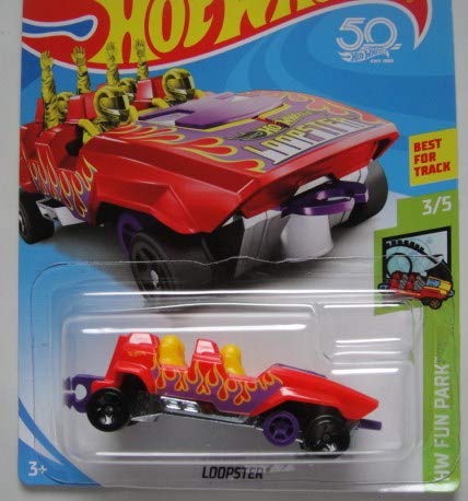 Hot Wheels Fun Park 3/5, RED/Yellow Hands Down LOOPSTER 314/365 50TH Anniversary Card