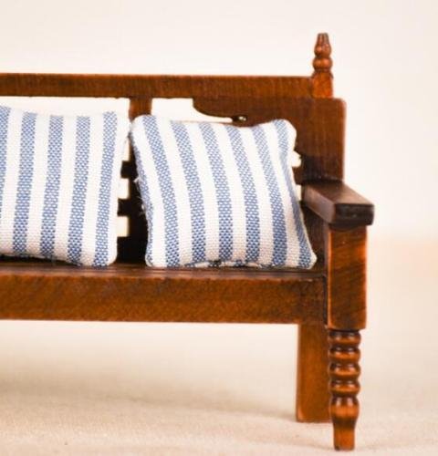 EatingBiting Dollhouse Miniature Doll Bench Couch Sofa with Cushions, 1:12 Dollhouse Miniature Furniture Sofa Wooden Recliner Chair Vintage Sofa