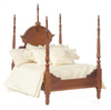 Dollhouse Miniature 1:12 Scale Walnut 4-Poster Bed #T6381