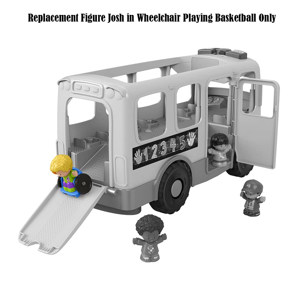 Replacement Part for Fisher-Price Little People Big Yellow Schoolbus Playset GLT75 - Replacement Josh Figure in Wheelchair Playing Basketball Wearing
