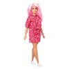 Barbie Fashionistas Doll #151 with Long Pink Hair Wearing a Red Paisley Top & Skirt, White Sneakers & Scrunchie Bracelet, Toy for Kids 3 to 8 Years