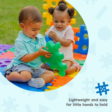 Careplay Oversized Waffle Grid Building Blocks Set, 12x12 Inch Design, Easy-to-Use Building Toys for Toddlers and Kids, 16 Piece Set, Ages 18 Months