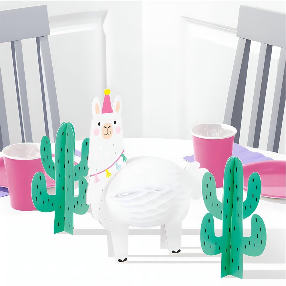 Llama and Cactus Table Centerpieces - Birthday and Party Supplies