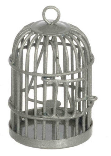 Dollhouse Miniature 1:12 Scale Round Silver Birdcage #Zc753