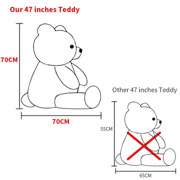 MaoGoLan Giant Grey Teddy Bear 47 inch 4 feet Large Stuffed Gray Teddy Bears Stuffed Animals for Girlfriend Children