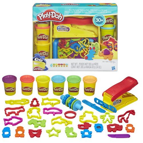 Play-Doh Fun Factory Deluxe Set, 31 Tools & 6 Cans, Back to School Gifts & Prizes, Kids Arts & Crafts, Preschool Toys, Ages 3+ (Amazon Exclusive)