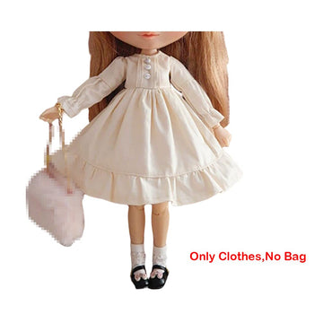 XiDonDon Doll Clothing Fashion Dress for Blyth,Ob24,Licca,Azone BJD Doll Clothes Toys Accessories Gifts (Apricot)(Only Clothes)