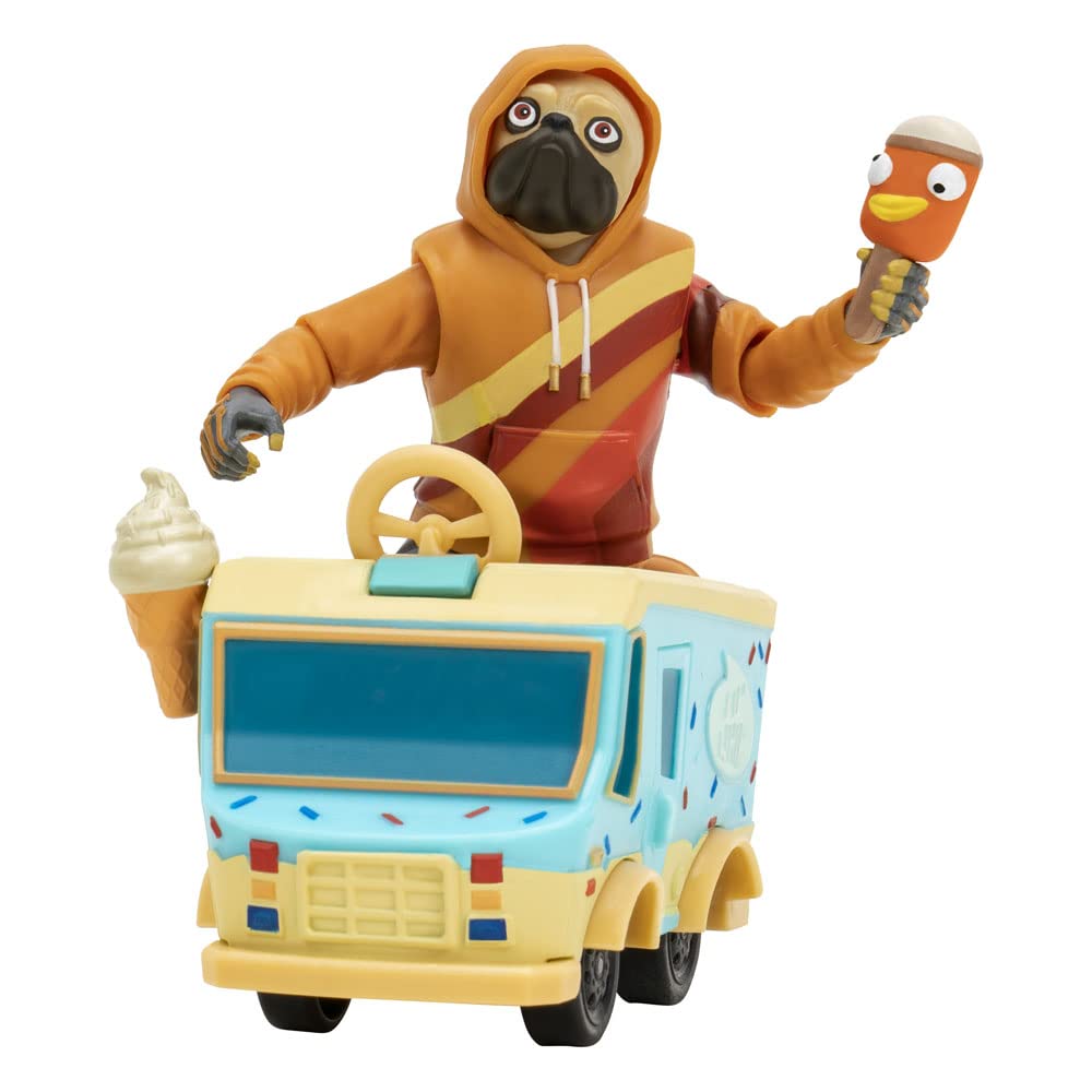 FORTNITE DOGGO (EMOTE Series) - 4-inch Articulated Figure with Lil’ Treat Emote Vehicle and Snow Pop Accessory