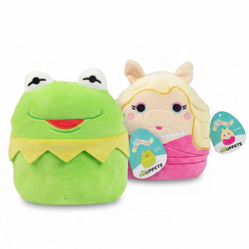 Squishmallows Original 8-Inch The Muppets Show Kermit & Miss Piggy (2 Pack) Official Jazwares Disney Plush - Collectible Soft & Squishy Stuffed Animal