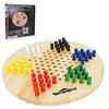 Win SPORTS Chinese Checkers Board - Classic Strategy Game & Fun for The Whole Family, Includes 60 Wooden Pegs in 6 Colors, Made with Natural Wood