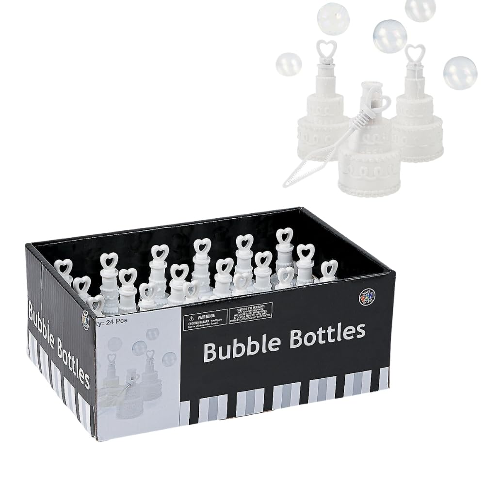 Fun Express Educational Products - Plastic Wedding Cake Bubble Bottles, 2 Dozen