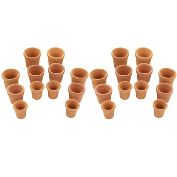 24 Pcs Miniature Bonsai Flower Pots, 1:12 Scale Dollhouse Pottery Garden Accessories, Red Pottery