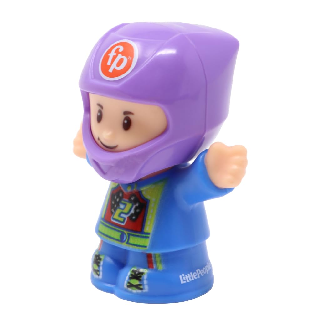 Fisher-Price Replacement Part for Collectible Little People Racer Race Car Driver Playset GTT71 - Replacement Race Car Driver Figure - Purple Helmet