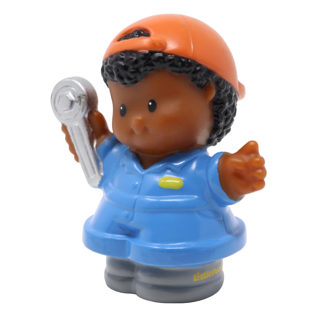 Fisher-Price Replacement Part for Collectible Little People Gas 'n Go Garage Carwash Playset B2186 - Replacement African-American Auto Mechanic Figure