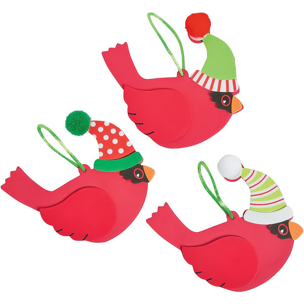 Christmas Cardinal Ornaments Craft Kit -12 - Crafts for Kids and Fun Home Activities