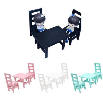 SM SunniMix 1/6 Doll Furniture, Wooden Square Chairs 3pcs/Set, Dollhouse Dining Room Living Room Decor, 12inch Doll Furnishings Model Toy, White