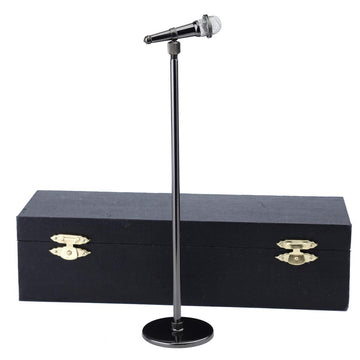 Dselvgvu Miniature Microphone with Case Mini Musical Instrument Microphone Replica Model Fit for 1:6 Action Figures Dollhouse Accessories Home