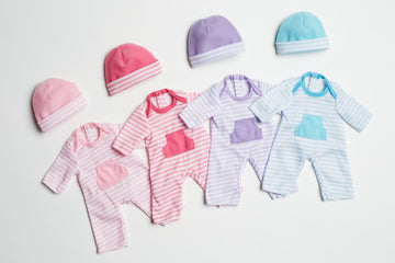 JC Toys | Berenguer Boutique | La Baby Doll Outfit | 2 Piece Light Pink Striped Onesie|Washable| Ages 2+ | Fits Dolls 9"- 12"