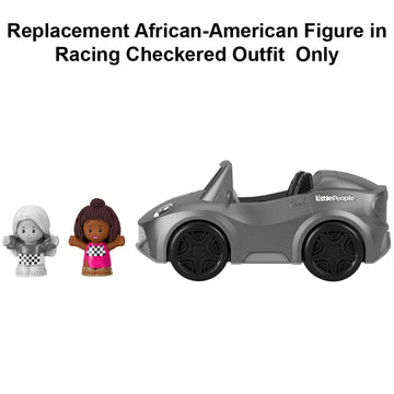 Replacement Part for Fisher-Price Little-People Convertible Car Playset - HCF59 ~ Replacement African-American Figure in Racing Checkered Outfit ~