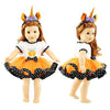 Emily Rose 18" Doll 3PC Orange & Black Unicorn Tutu Costume Set with Headband | Compatible with American Girl & Our Generation Dolls | Gift Boxed |
