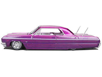 1964 SS Lowrider Candy Purple with Graphics and White Interior Lowriders Series 1/26 Diecast Model Car 32547-PUR