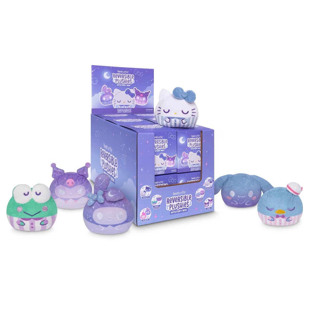 TeeTurtle Hello Kitty and Friends Sanrio Celestial Series Reversible Plushie Mystery Box - 3-Inch Two-Sided Blind Box Plush with Embroidered Details