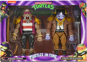 NECA TMNT Turtles in Times - Pirate Rocksteady & Bebop - 7" Scale Action Figures