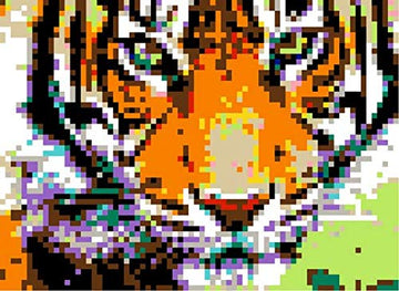 Huge Mosaic Puzzle Poster Kits | Group Project | No Mess Paint by Sticker | Stay at Home Activity | Classroom | One Sticker at a Time! | Large Tiger |