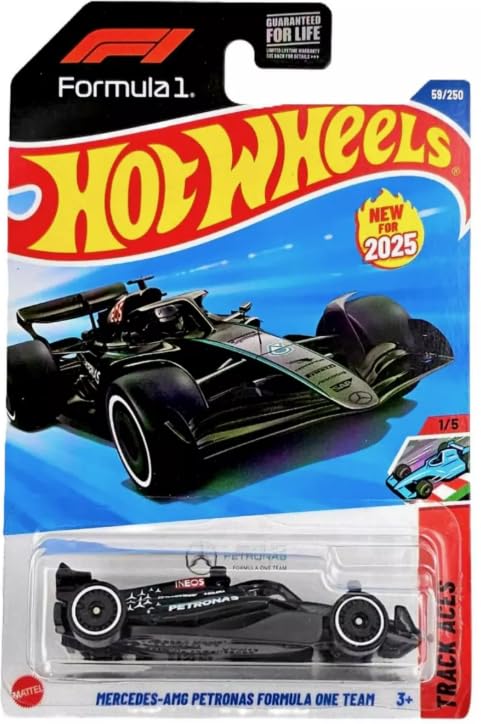 Hot Wheels Mercedes-AMG Petronas Formula One Team, Track Aces 1/5, 59/250, 1:64 Scale Diecast Vehicle