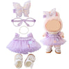 HLIAZJM Clothes for Labubu Doll, 5 Pieces Butterfly Tulle Skirt Purple Outfit Set, Suitable for 15cm & 17cm Dolls