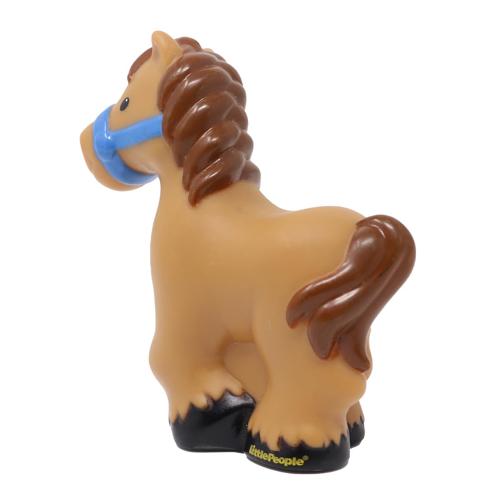 Fisher-Price Replacement Part for Collectible Little People Barnyard Farm Dollhouse Playset CBG45 - Replacement Brown Horse with Brown Mane and Tail