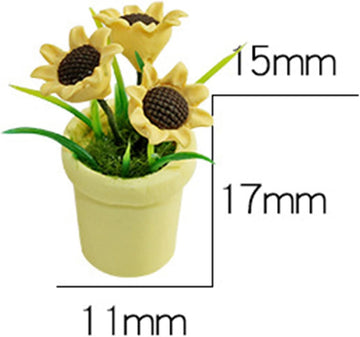 1Pc Miniature Sunflower, 1/12 Scale Miniature Dollhouse Accessories Decor, Resin Doll House Mini Sunflower Imagination DIY Micro Scene Decor